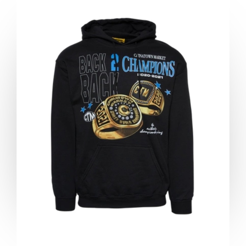 China Town MARKET Back to Back Champions 2021 Hoodie Basketball Small